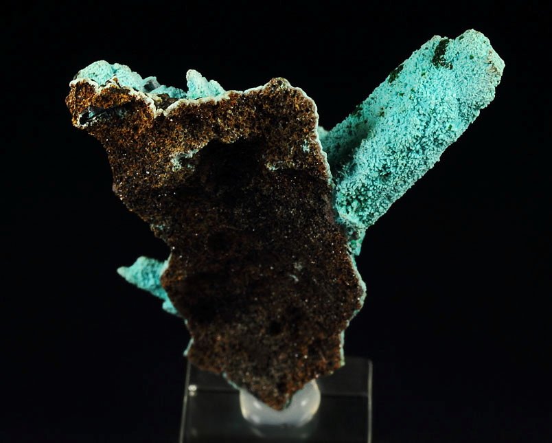 new find - AJOITE pseudomorph after AZURITE, after MALACHITE