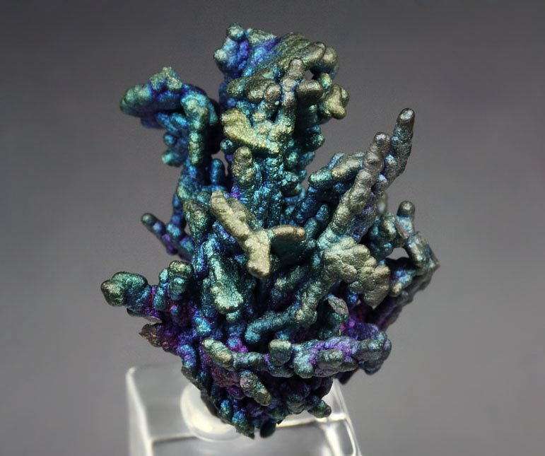 CHALCOCITE, DJURLEITE, iridescent CHALCOPYRITE