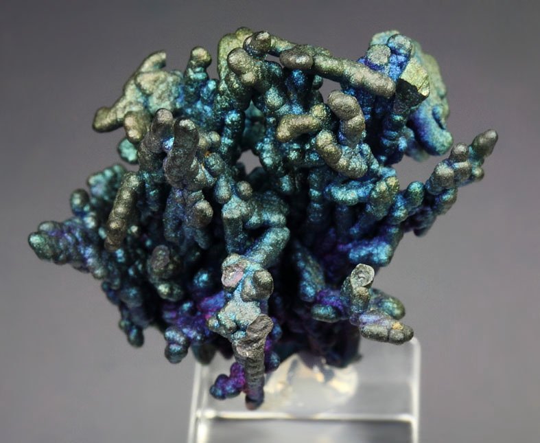 CHALCOCITE, DJURLEITE, iridescent CHALCOPYRITE