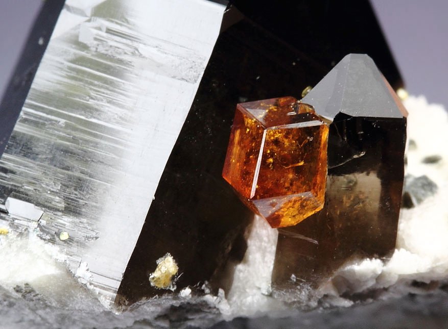 gem GARNET var. SPESSARTINE, QUARTZ var. SMOKY