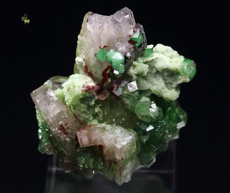 PREHNITE, gem GARNET var. GROSSULAR var. CHROMIAN