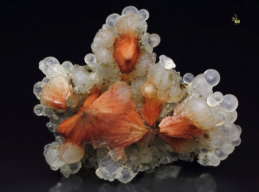 orange SCOLECITE, CHALCEDONY