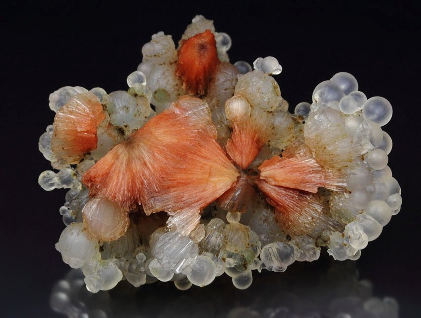 orange SCOLECITE, CHALCEDONY