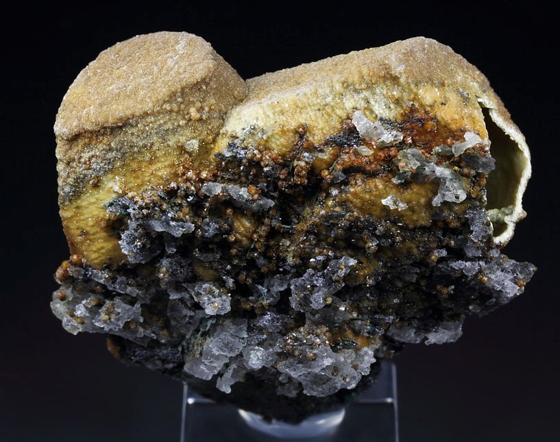 SIDERITE epimorph after CALCITE, SPHALERITE