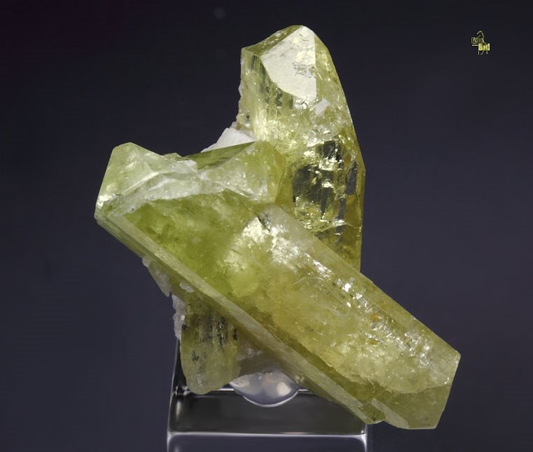 gem BRAZILIANITE bi-terminated, ALBITE