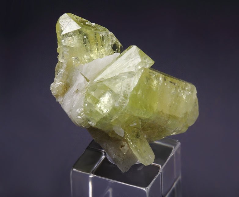 gem BRAZILIANITE bi-terminated, ALBITE