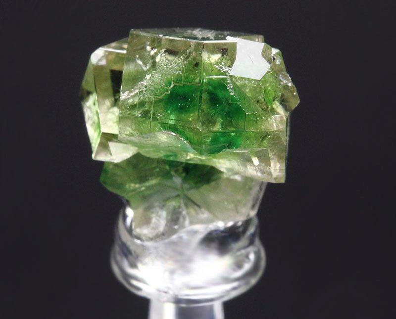 gem GARNET var. GROSSULAR with GREEN CHROMIAN PHANTOMS