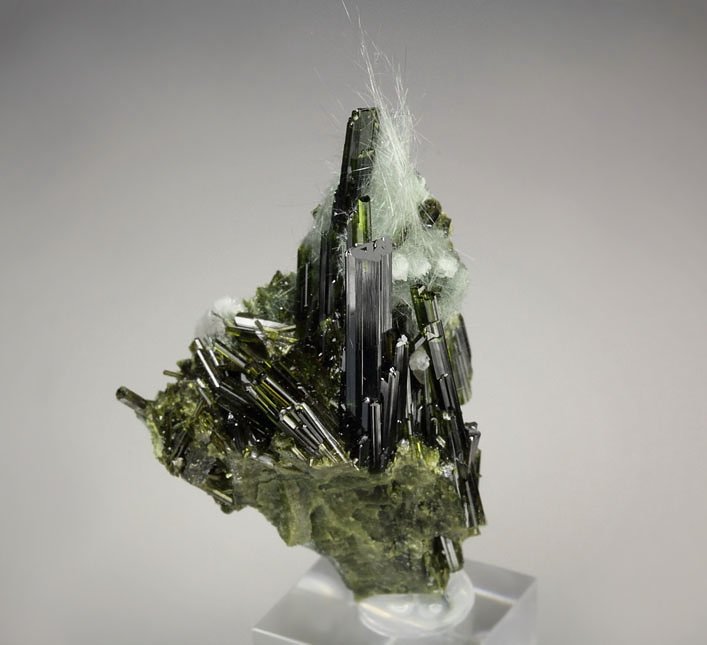 EPIDOTE, AMPHIBOLE GROUP var. BYSSOLITE, ALBITE