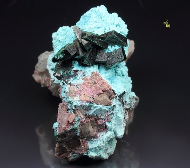 crystallized MALACHITE, CHRYSOCOLLA, CALCITE