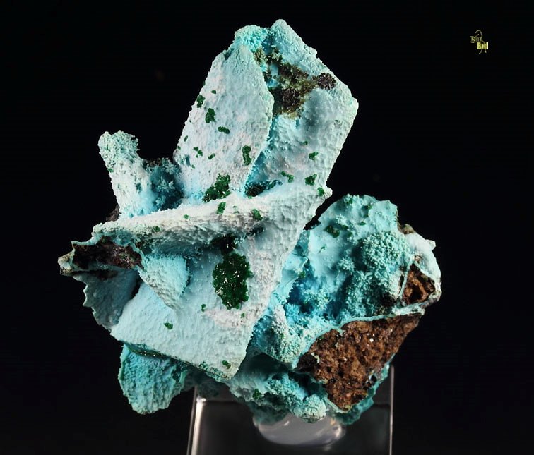 AJOITE pseudomorph after AZURITE, after MALACHITE