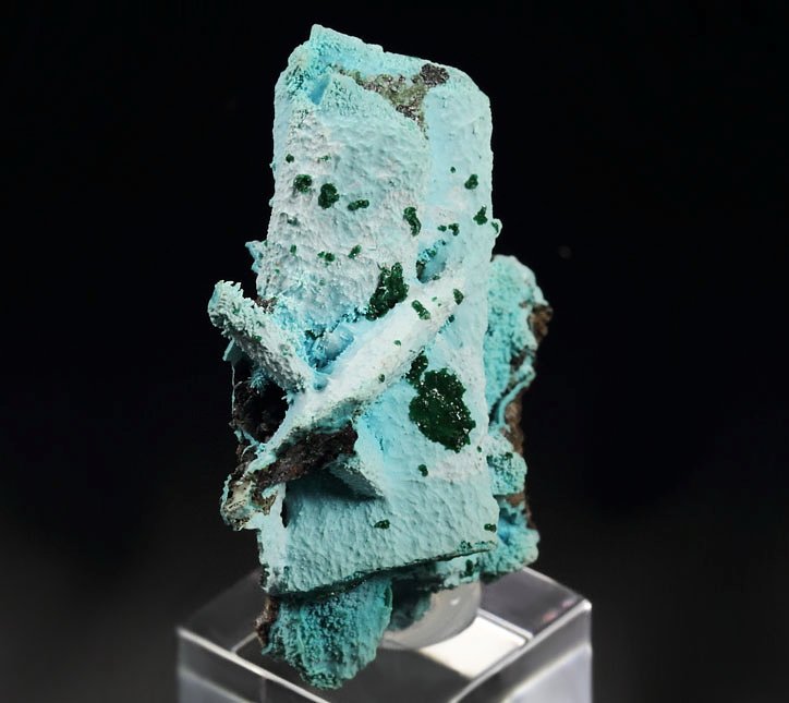 AJOITE pseudomorph after AZURITE, after MALACHITE