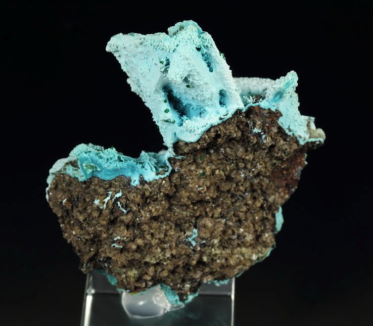 AJOITE pseudomorph after AZURITE, after MALACHITE