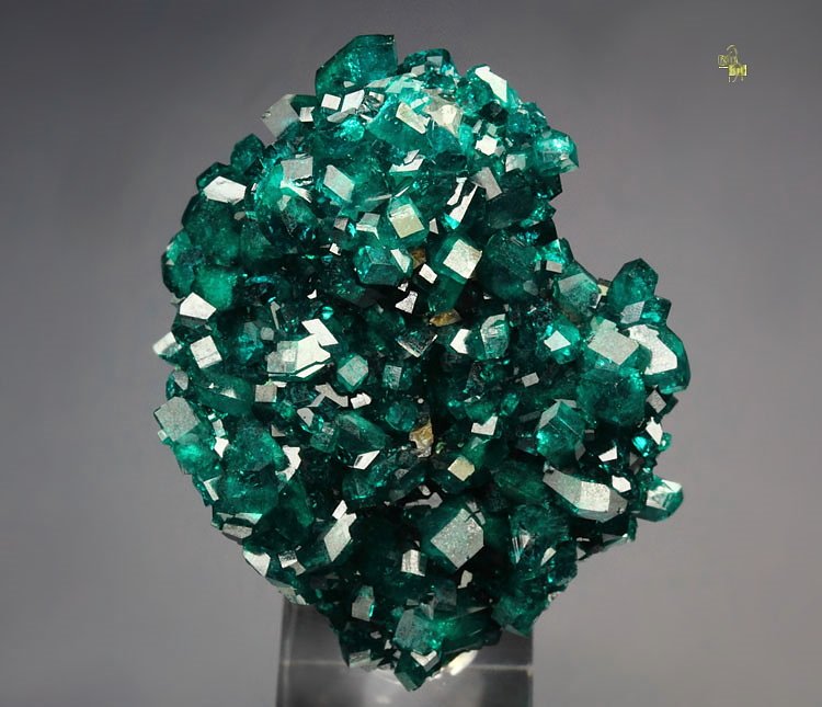 gem DIOPTASE, CALCITE