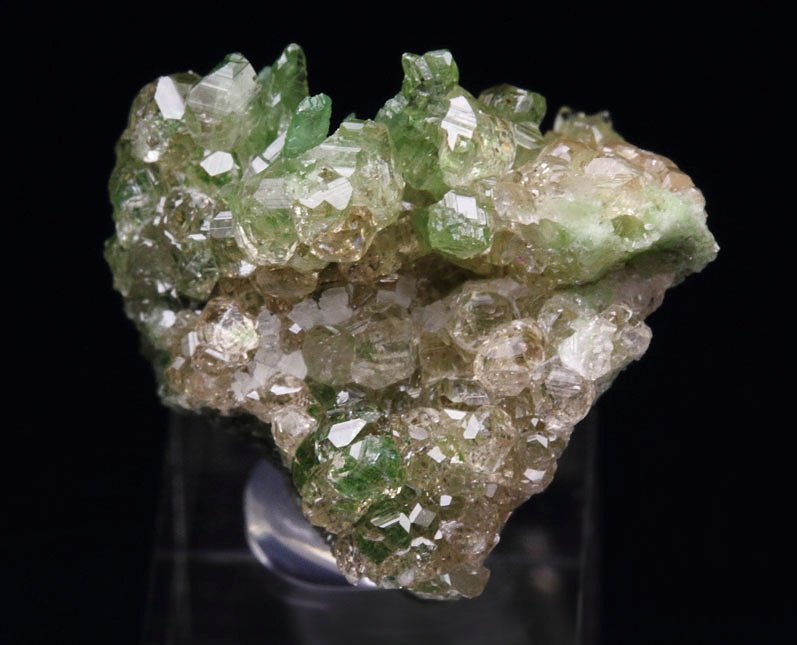 gem GARNET var. GROSSULAR with GREEN CHROMIAN PHANTOMS, DIOPSIDE