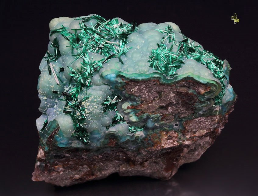 BROCHANTITE, CHALCEDONY, CHRYSOCOLLA