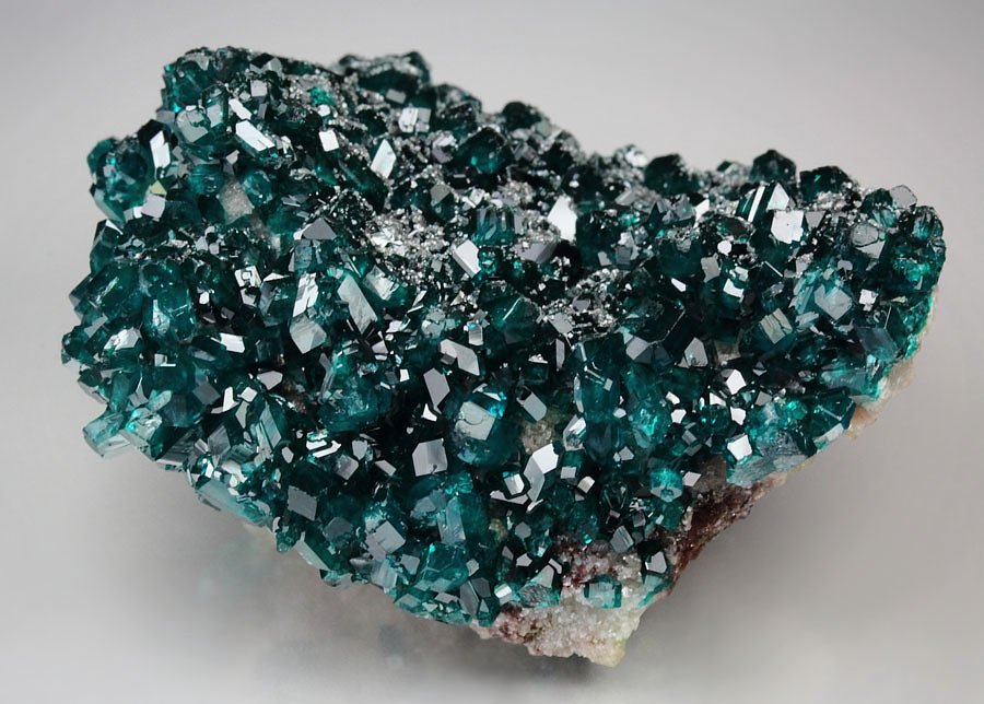 gem DIOPTASE, CALCITE, DUFTITE