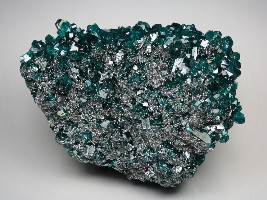 gem DIOPTASE, CALCITE, DUFTITE