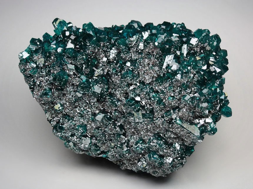 gem DIOPTASE, CALCITE, DUFTITE