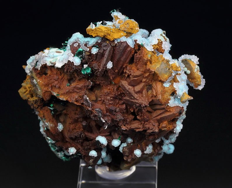 BROCHANTITE, CHRYSOCOLLA, QUARTZ