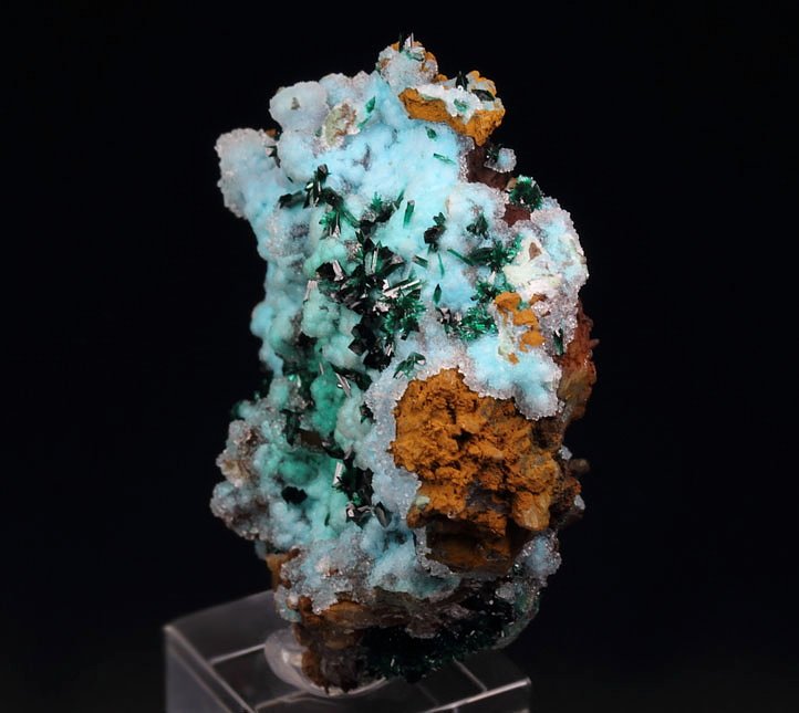 BROCHANTITE, CHRYSOCOLLA, QUARTZ