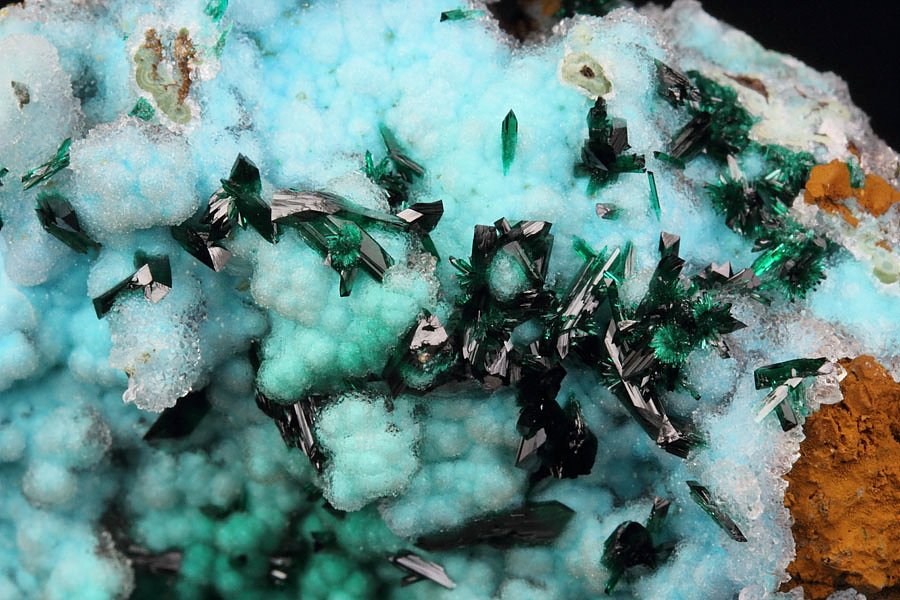 BROCHANTITE, CHRYSOCOLLA, QUARTZ