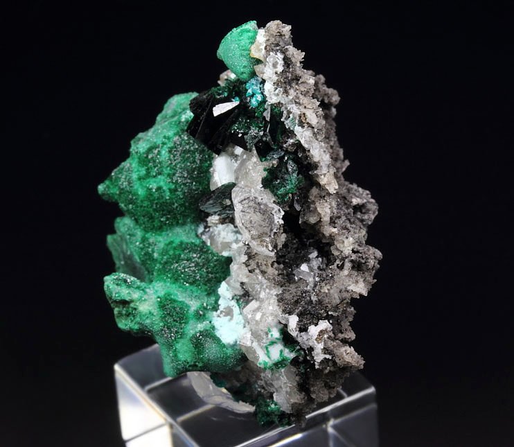 crystallized MALACHITE, CHRYSOCOLLA, QUARTZ