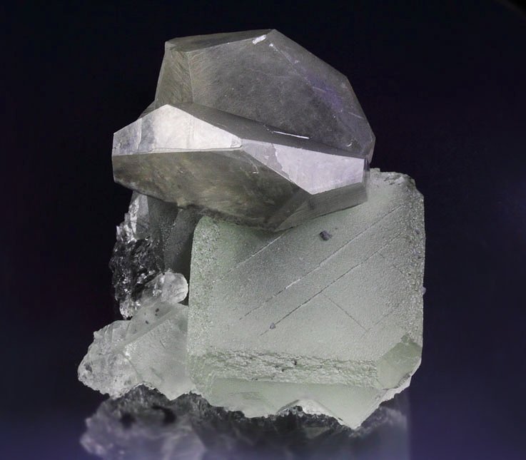 FLUORITE, CALCITE twinned