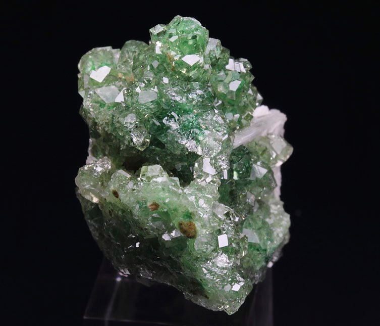 gem GARNET var. GROSSULAR with GREEN CHROMIAN PHANTOMS, PECTOLITE