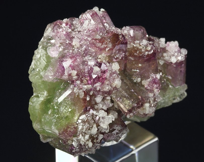 gem VESUVIANITE with RASPBERRY CAPS, GARNET var. GROSSULAR