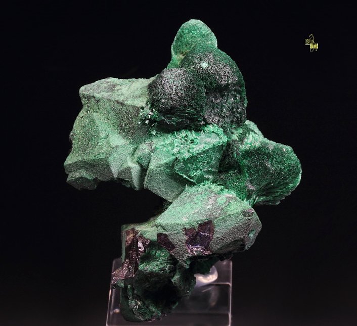 CUPRITE with MALACHITE coating, MALACHITE - floater