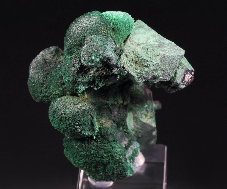 CUPRITE with MALACHITE coating, MALACHITE - floater