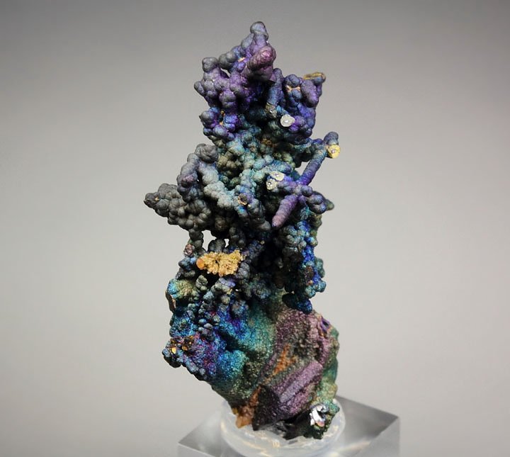 CHALCOCITE, DJURLEITE, iridescent CHALCOPYRITE