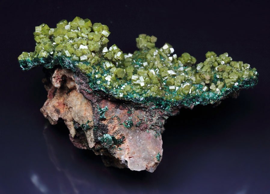 PYROMORPHITE, MALACHITE