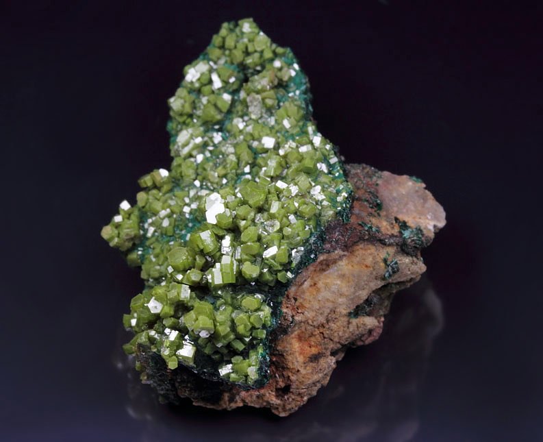 PYROMORPHITE, MALACHITE