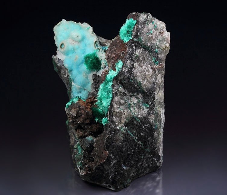 BROCHANTITE, CHALCEDONY, CHRYSOCOLLA