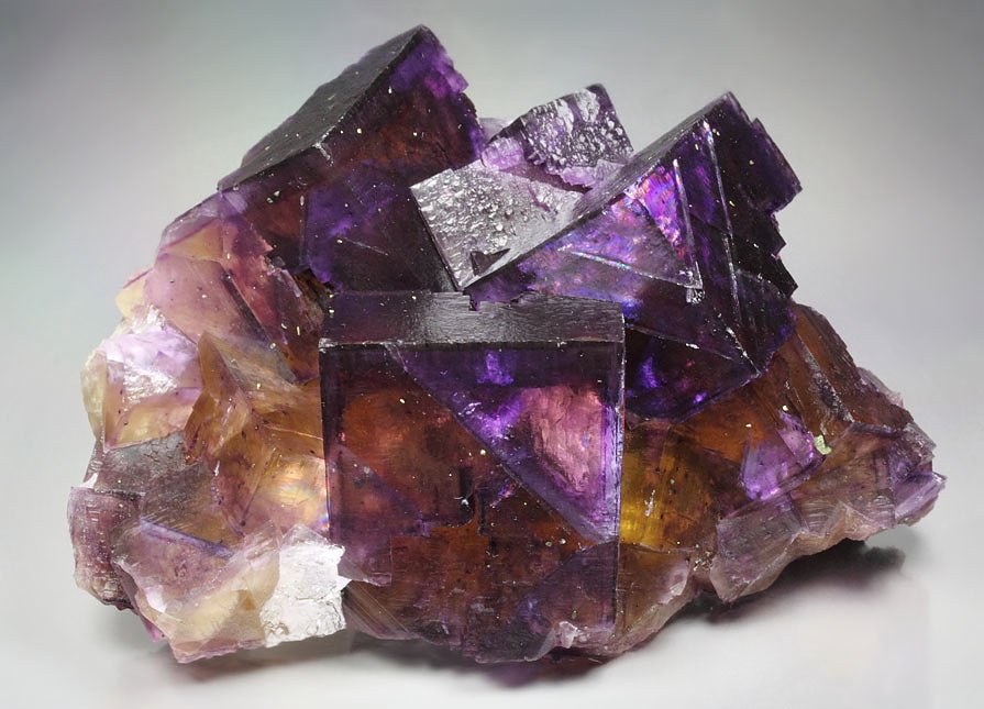 FLUORITE with PHANTOMS, CHALCOPYRITE