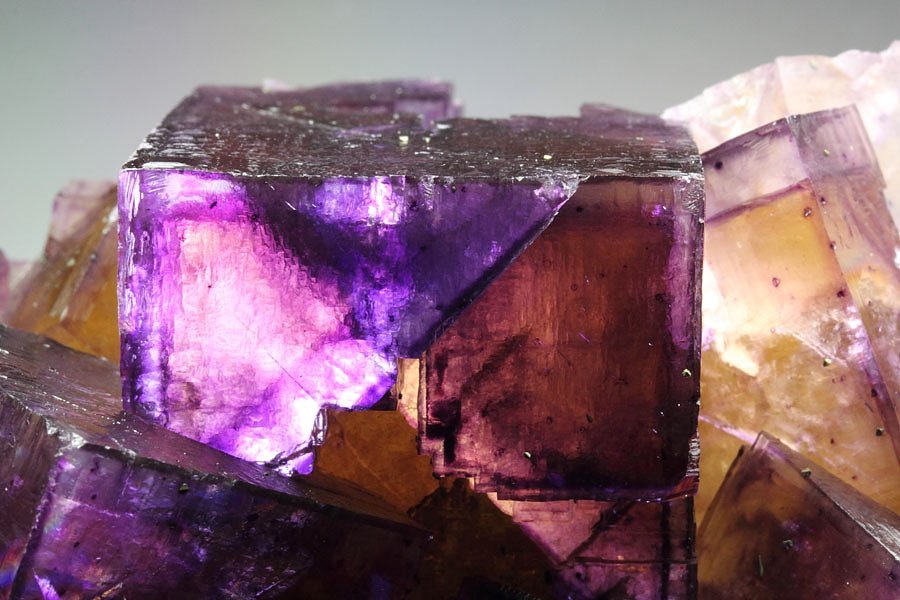 FLUORITE with PHANTOMS, CHALCOPYRITE