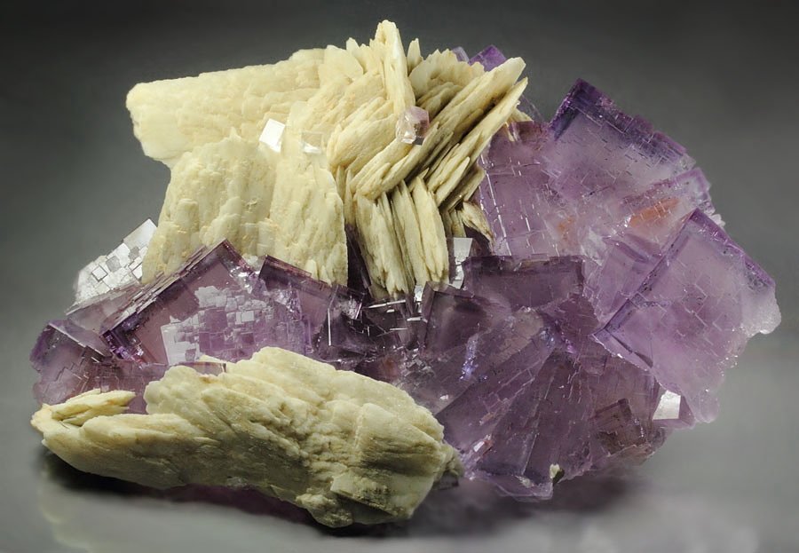 FLUORITE with PHANTOMS, BARYTE