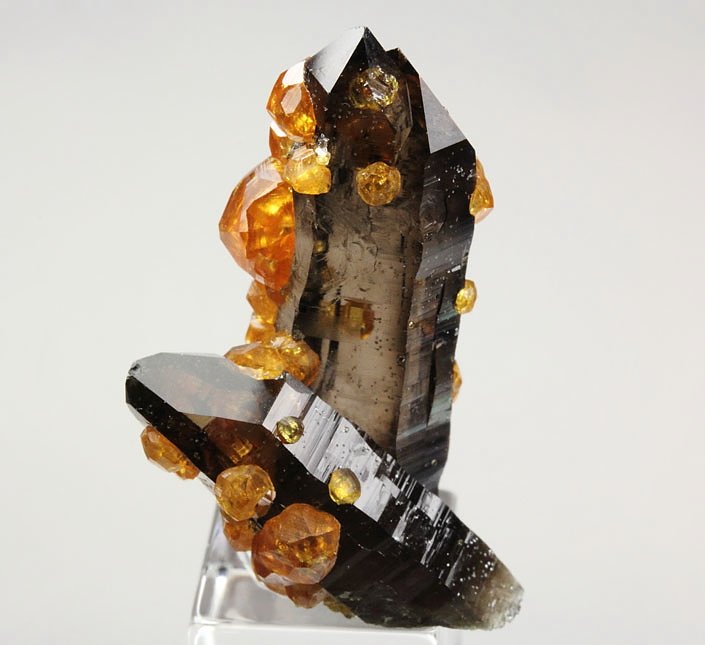 gem GARNET var. SPESSARTINE, QUARTZ var. SMOKY