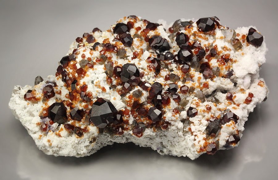 gemmy GARNET var. SPESSARTINE, QUARTZ var. SMOKY, FLUORITE