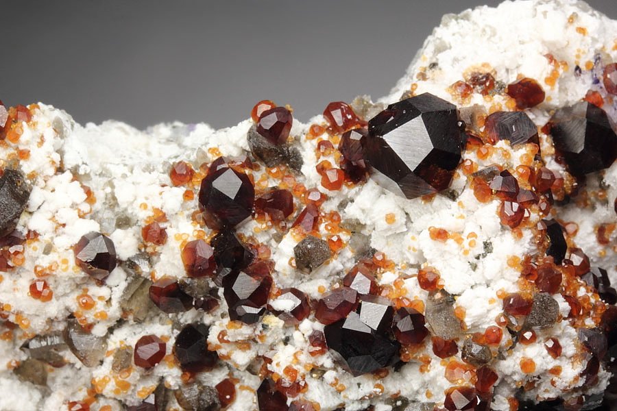 gemmy GARNET var. SPESSARTINE, QUARTZ var. SMOKY, FLUORITE