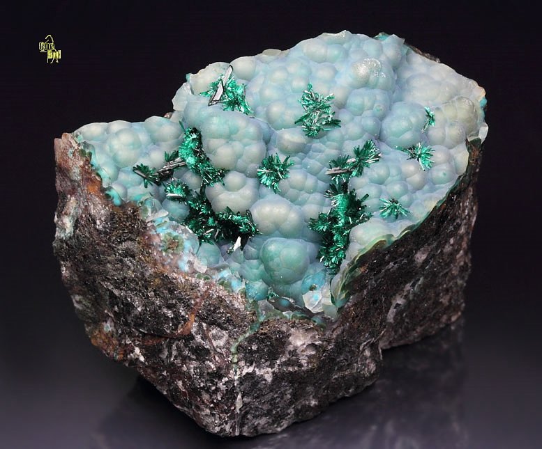 BROCHANTITE, CHALCEDONY, CHRYSOCOLLA