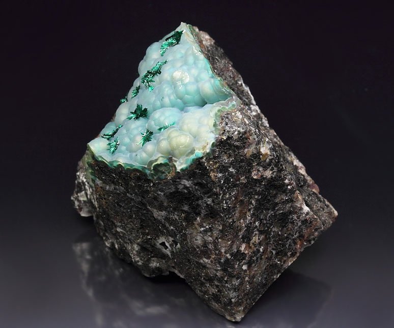 BROCHANTITE, CHALCEDONY, CHRYSOCOLLA