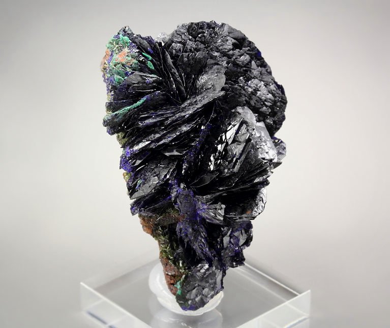  new find - AZURITE, MALACHITE pseudomorph, OLIVENITE