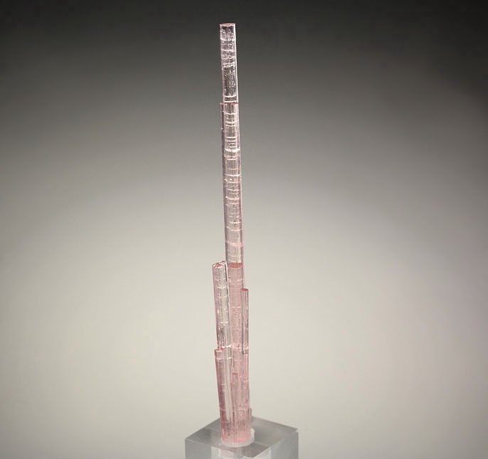 pink gem TOURMALINE var. ELBAITE bi-terminated