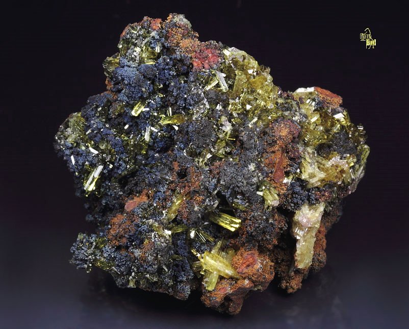 gem ADAMITE, GOETHITE