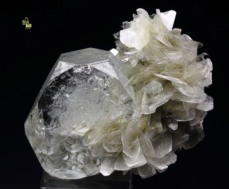 gem BERYL var. GOSHENITE, MUSCOVITE