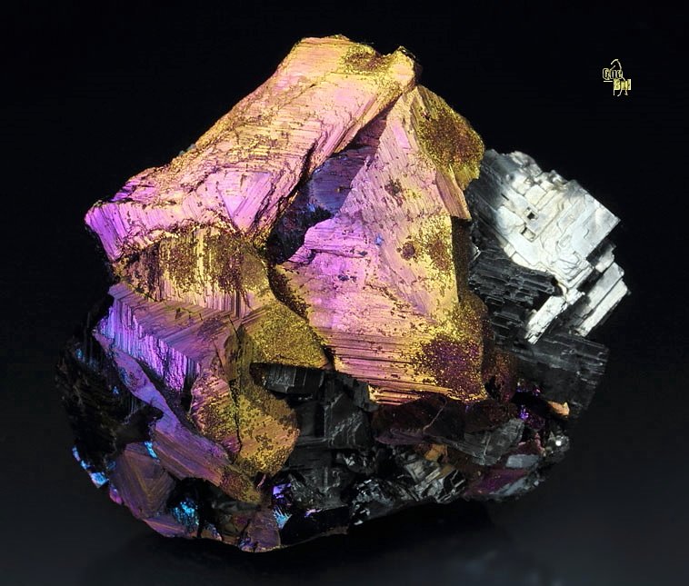 iridescent CHALCOPYRITE, GALENA