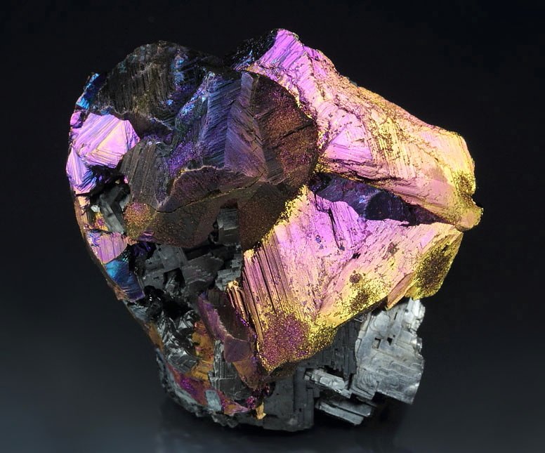 iridescent CHALCOPYRITE, GALENA