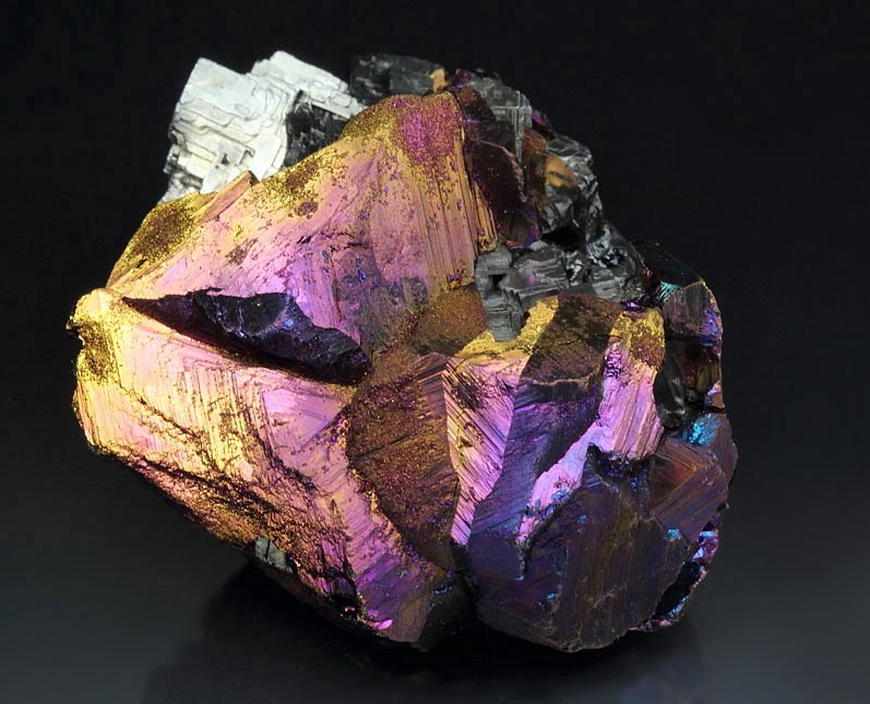 iridescent CHALCOPYRITE, GALENA